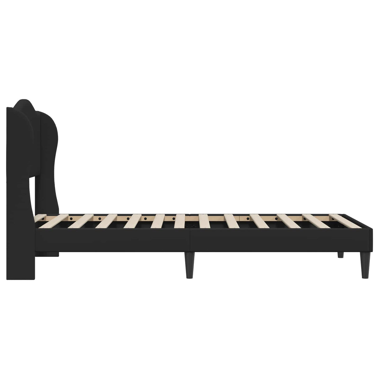 Bed Frame with Headboard Black 90 x 190 cm Faux Leather