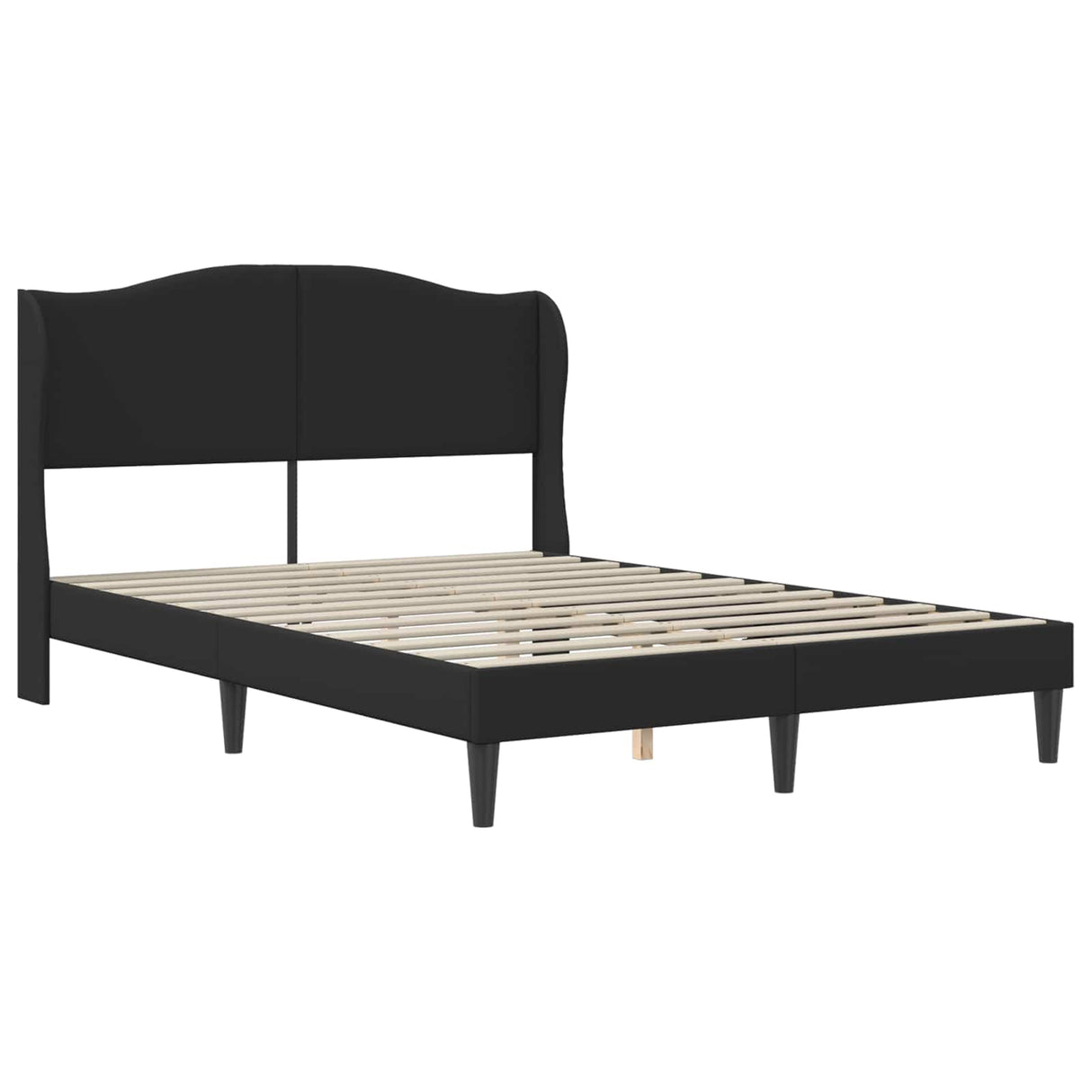 Bed Frame with Headboard Black 137 x 190 cm Faux Leather
