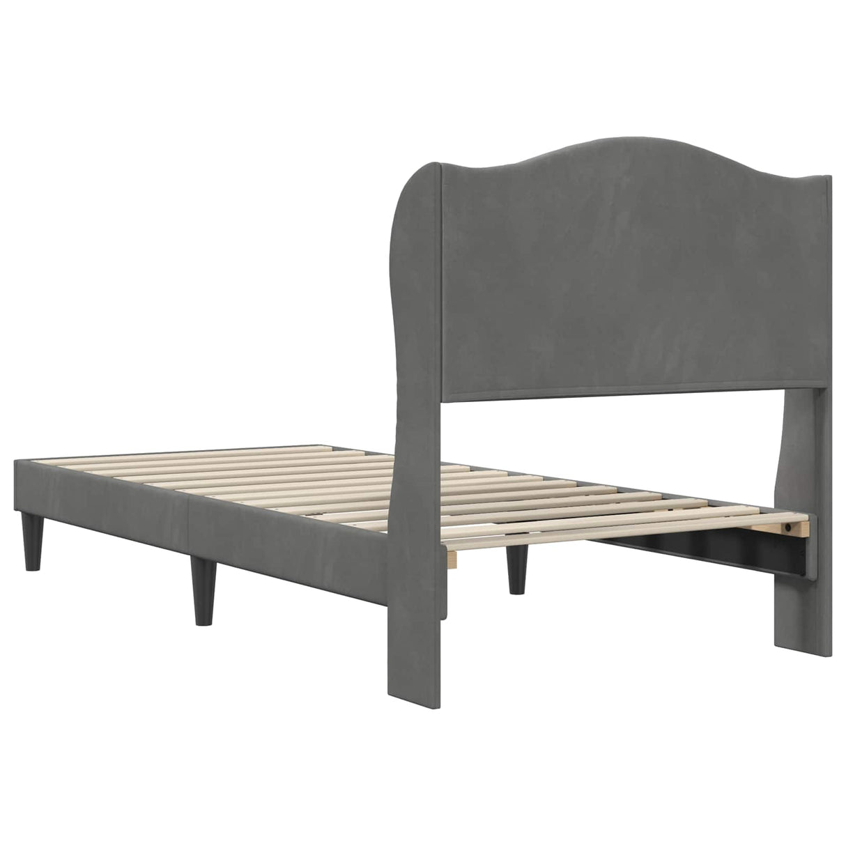 Bed Frame with Headboard Dark Grey 90 x 190 cm Velvet