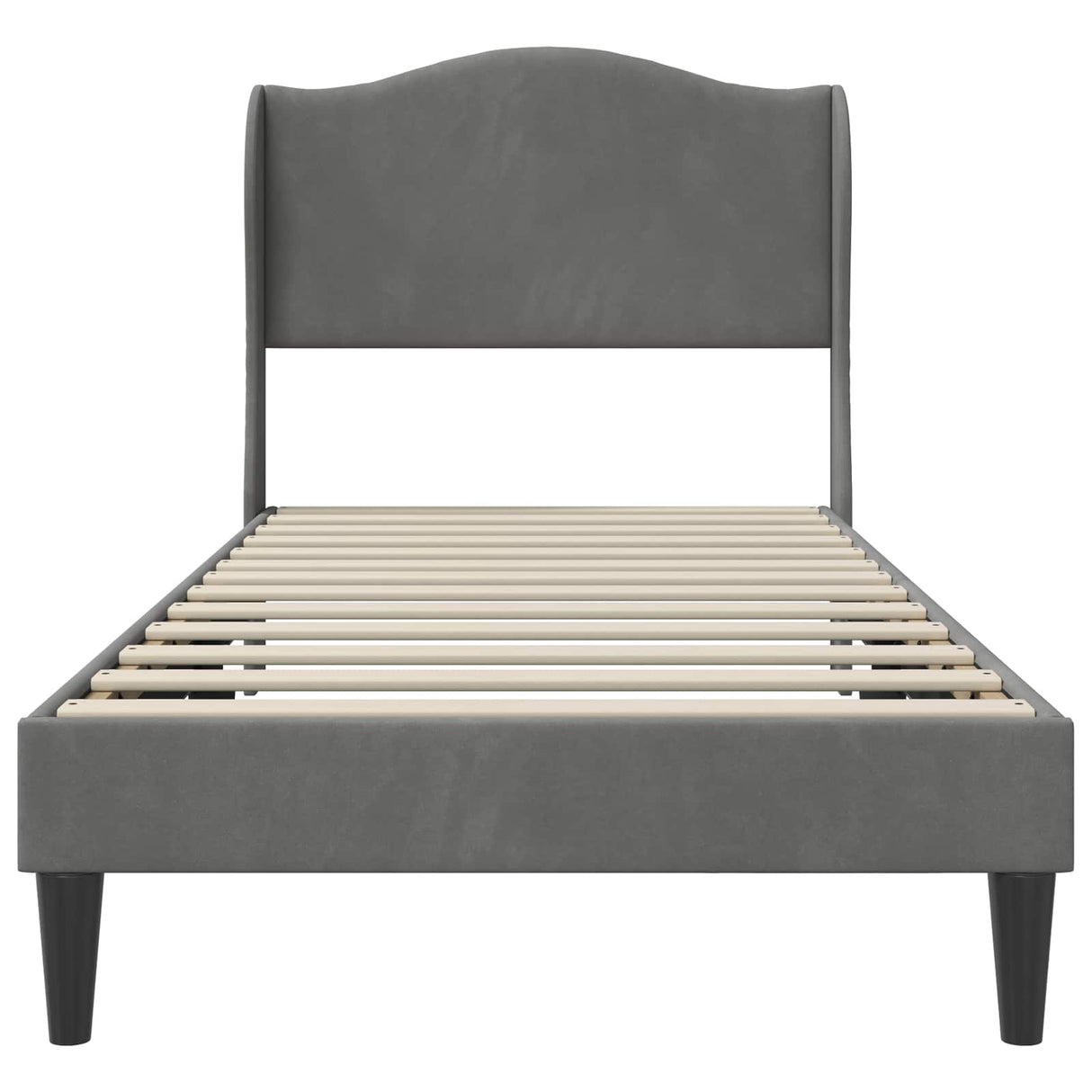 Bed Frame with Headboard Dark Grey 90 x 190 cm Velvet