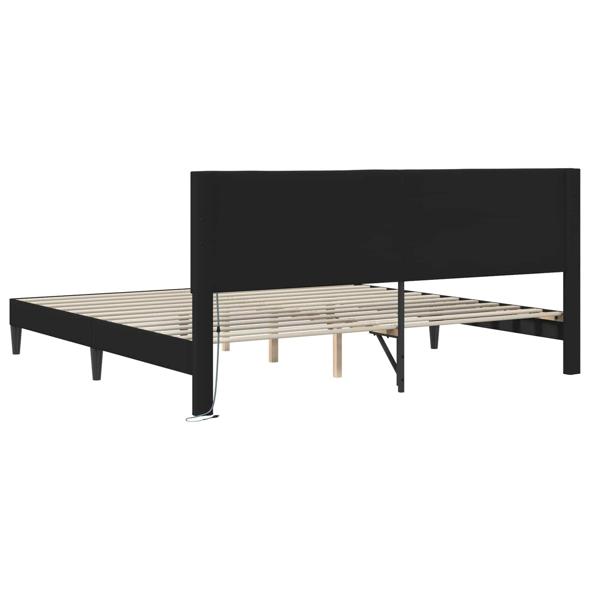 Bed Frame with LED Strip Lights Black 180 x 200 cm Faux Leather