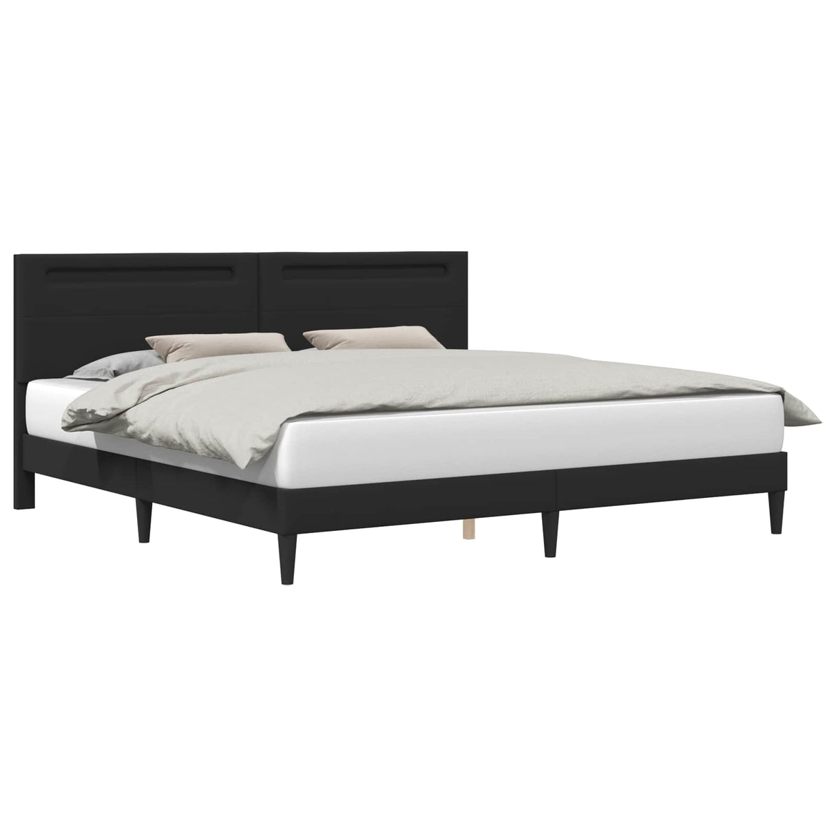 Bed Frame with LED Strip Lights Black 180 x 200 cm Faux Leather