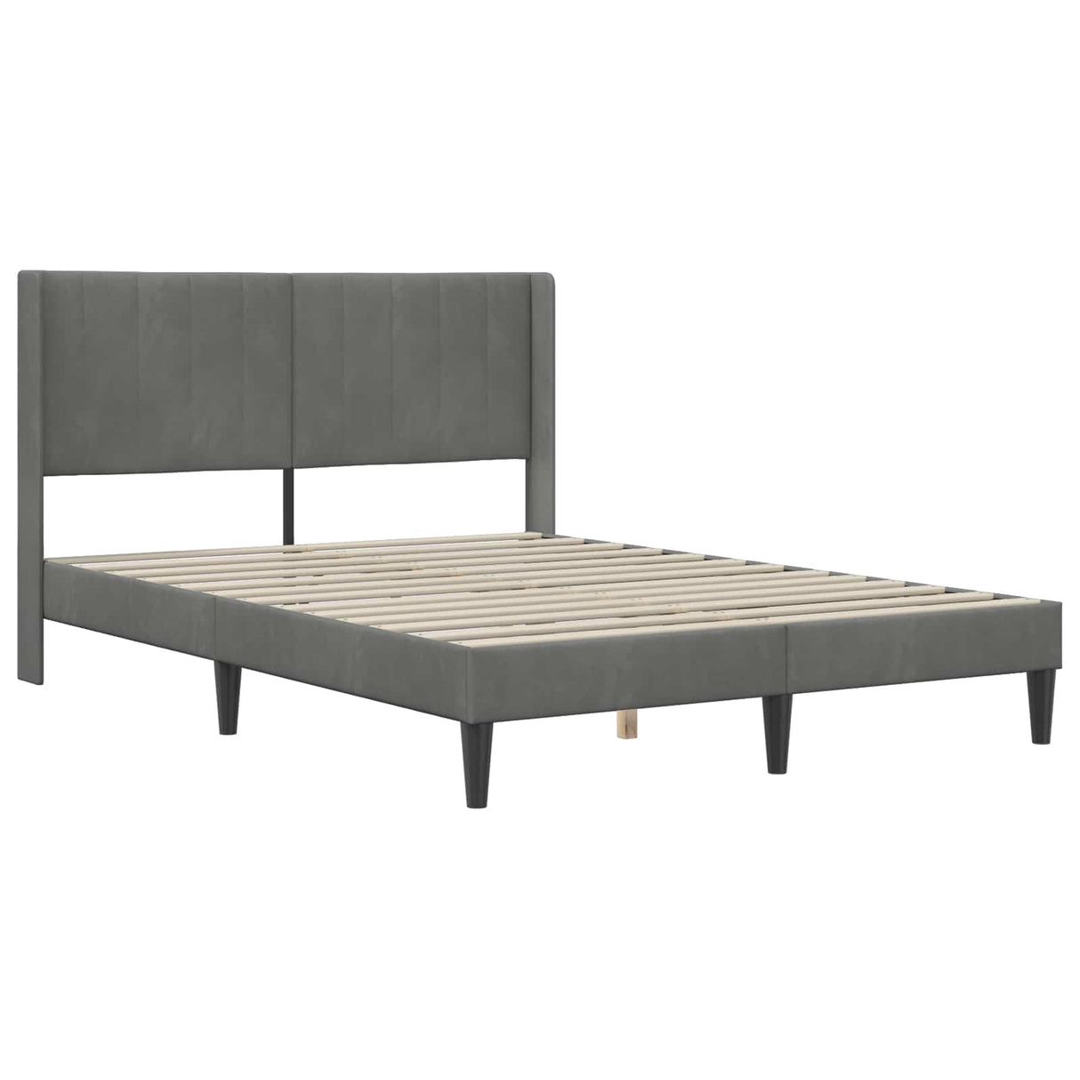 Bed Frame with Mattress Dark Grey 137 x 190 cm Velvet
