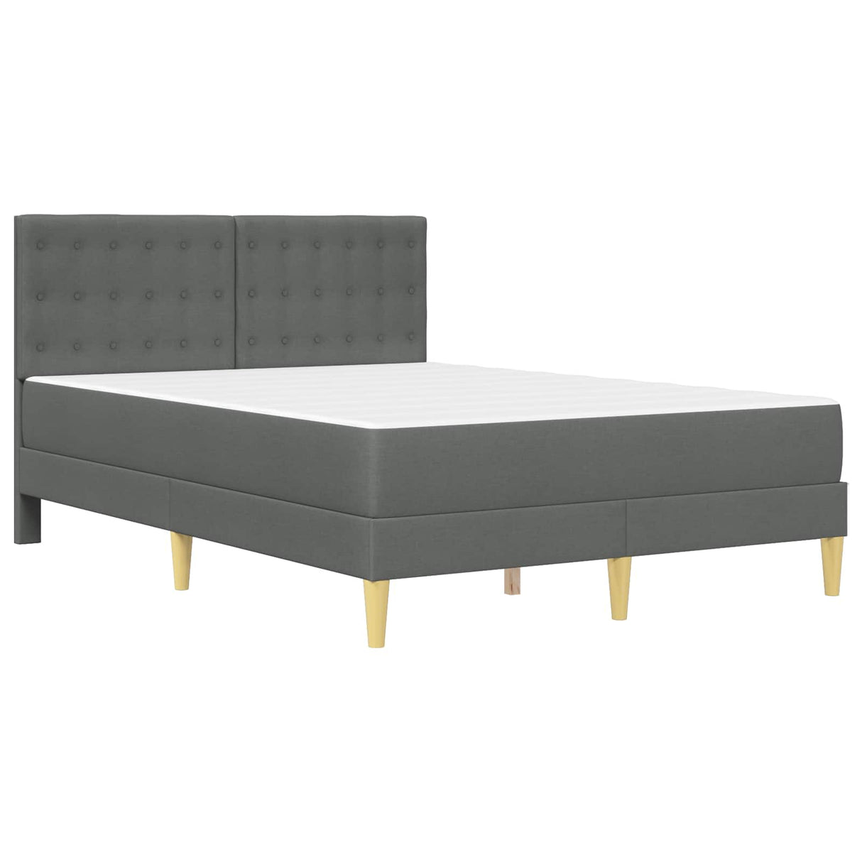 Bed Frame with Mattress Dark Grey 137 x 190 cm Fabric