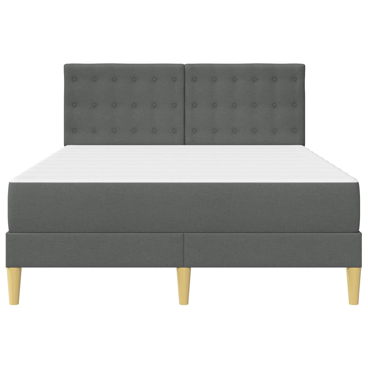 Bed Frame with Mattress Dark Grey 137 x 190 cm Fabric