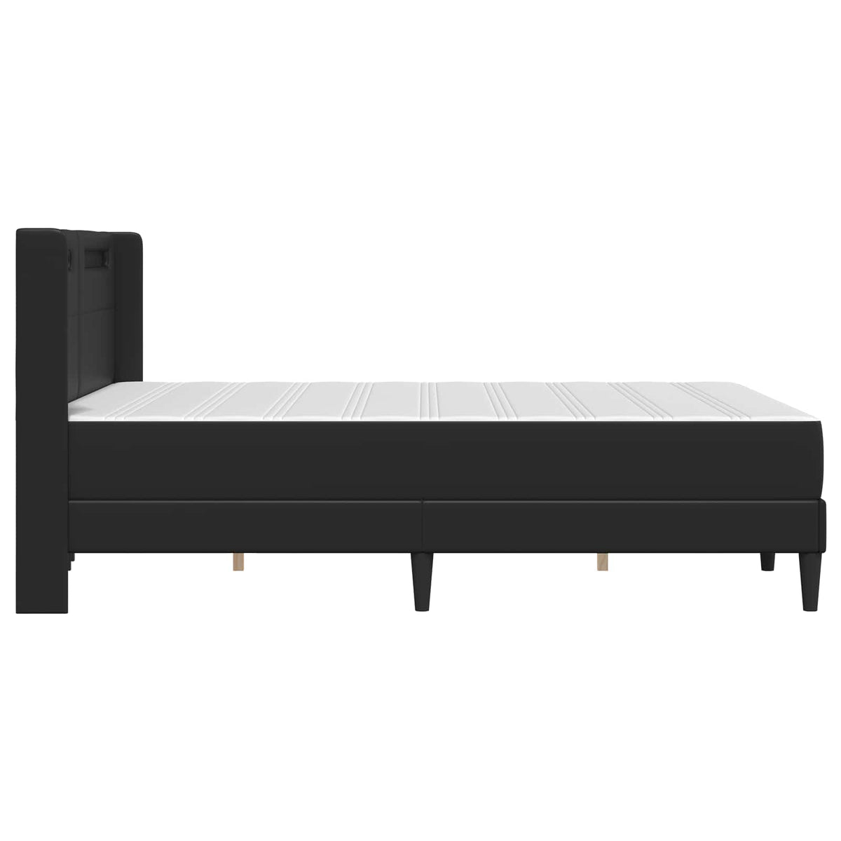 Bed Frame with Mattress Black 137 x 190 cm Faux Leather
