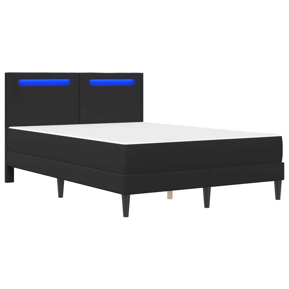 Bed Frame with Mattress Black 137 x 190 cm Faux Leather