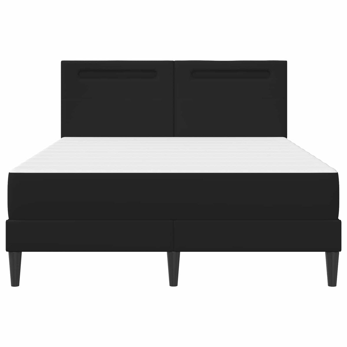Bed Frame with Mattress Black 137 x 190 cm Faux Leather