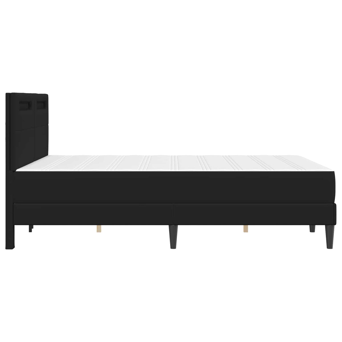 Bed Frame with Mattress Black 137 x 190 cm Faux Leather