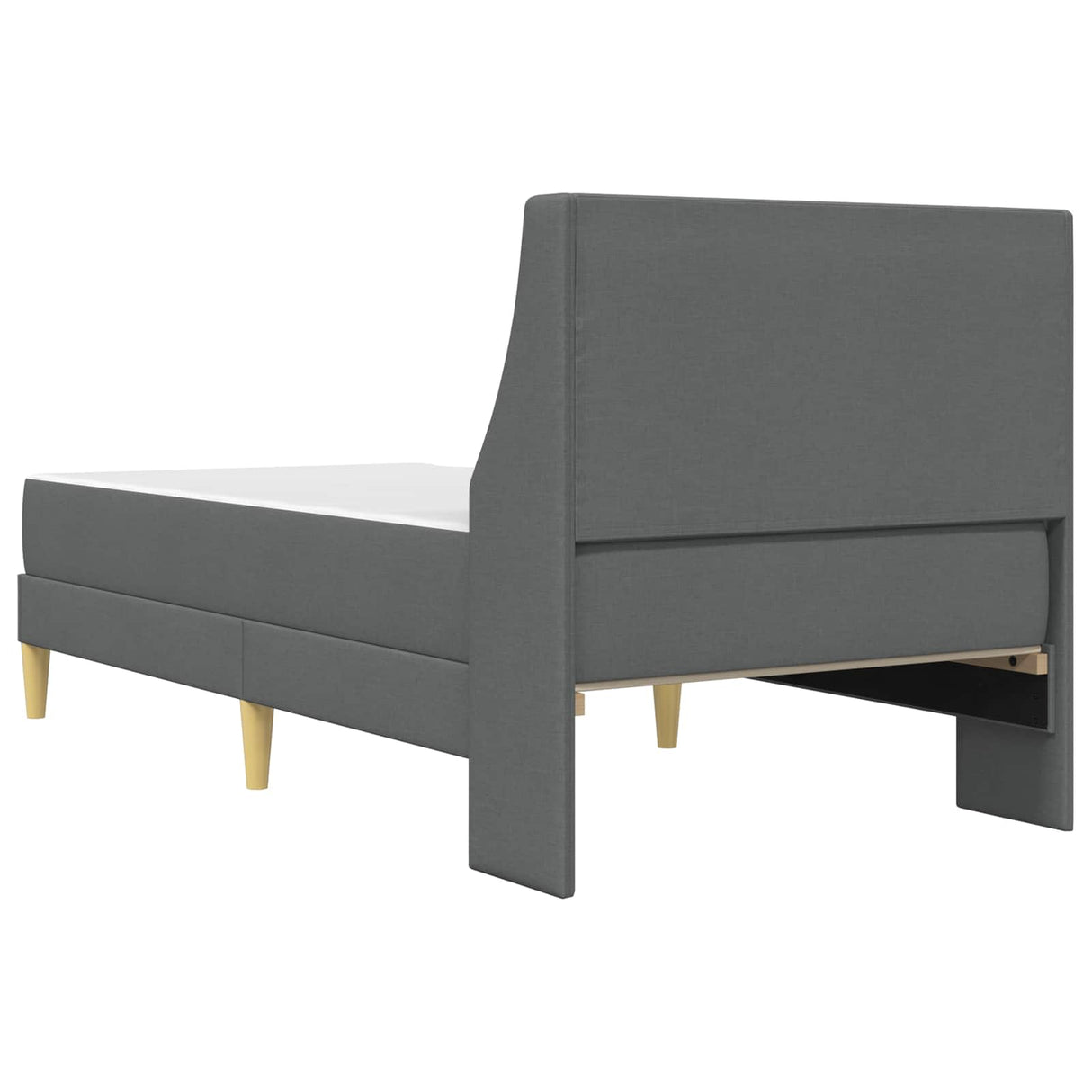 Bed Frame with Mattress Dark Grey 107 x 203 cm Fabric