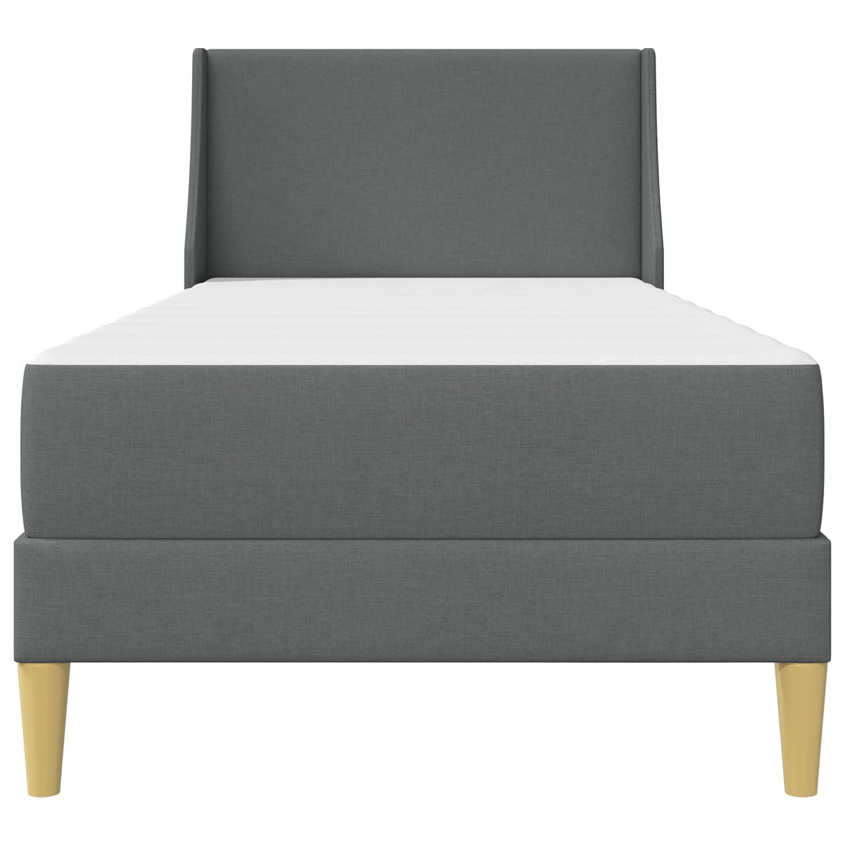 Bed Frame with Mattress Dark Grey 107 x 203 cm Fabric