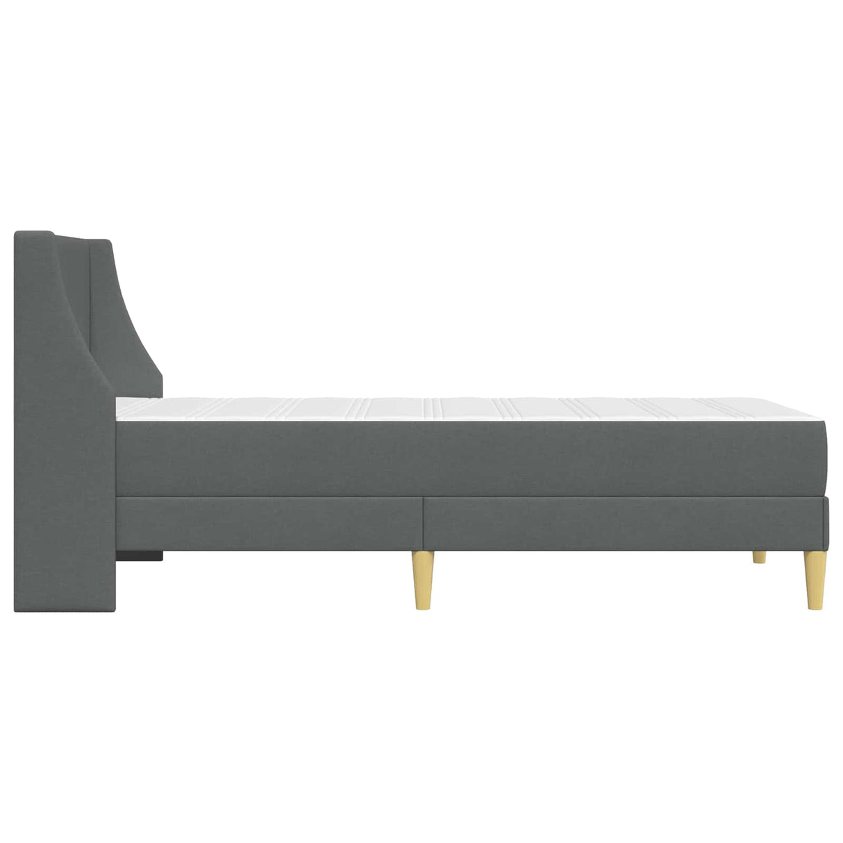 Bed Frame with Mattress Dark Grey 107 x 203 cm Fabric