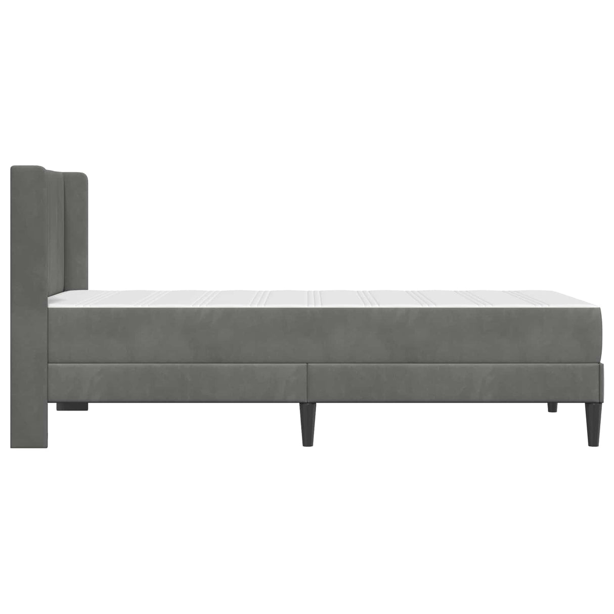 Bed Frame with Mattress Dark Grey 107 x 203 cm Velvet