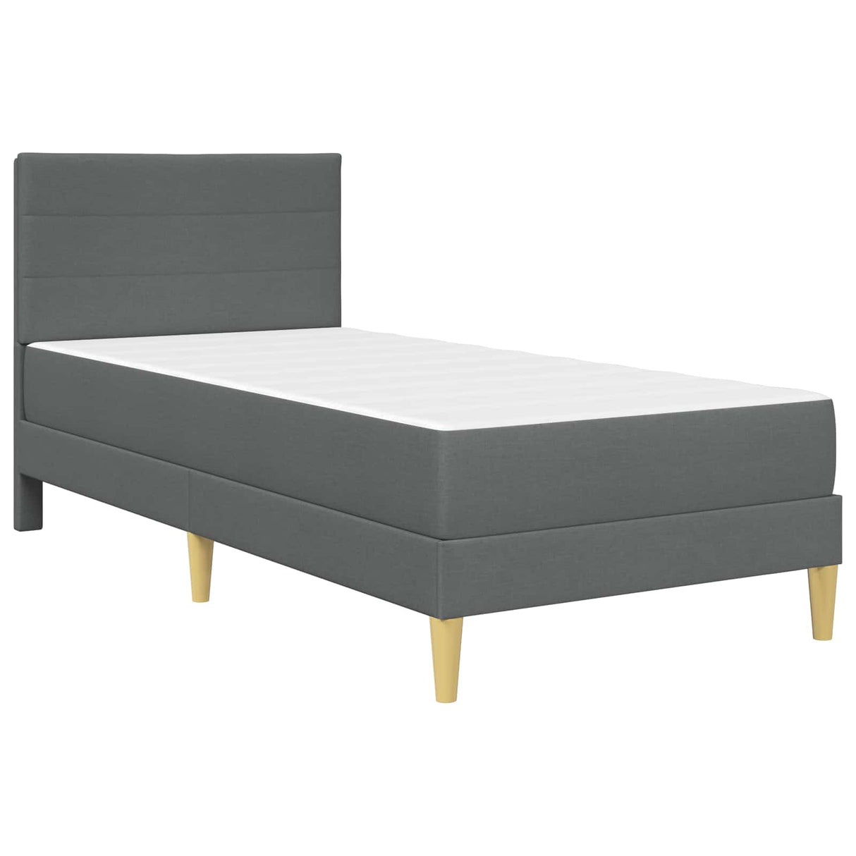 Bed Frame with Mattress Dark Grey 107 x 203 cm Fabric