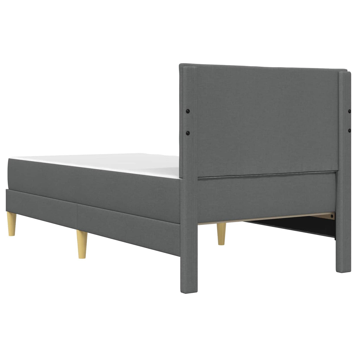 Bed Frame with Mattress Dark Grey 107 x 203 cm Fabric