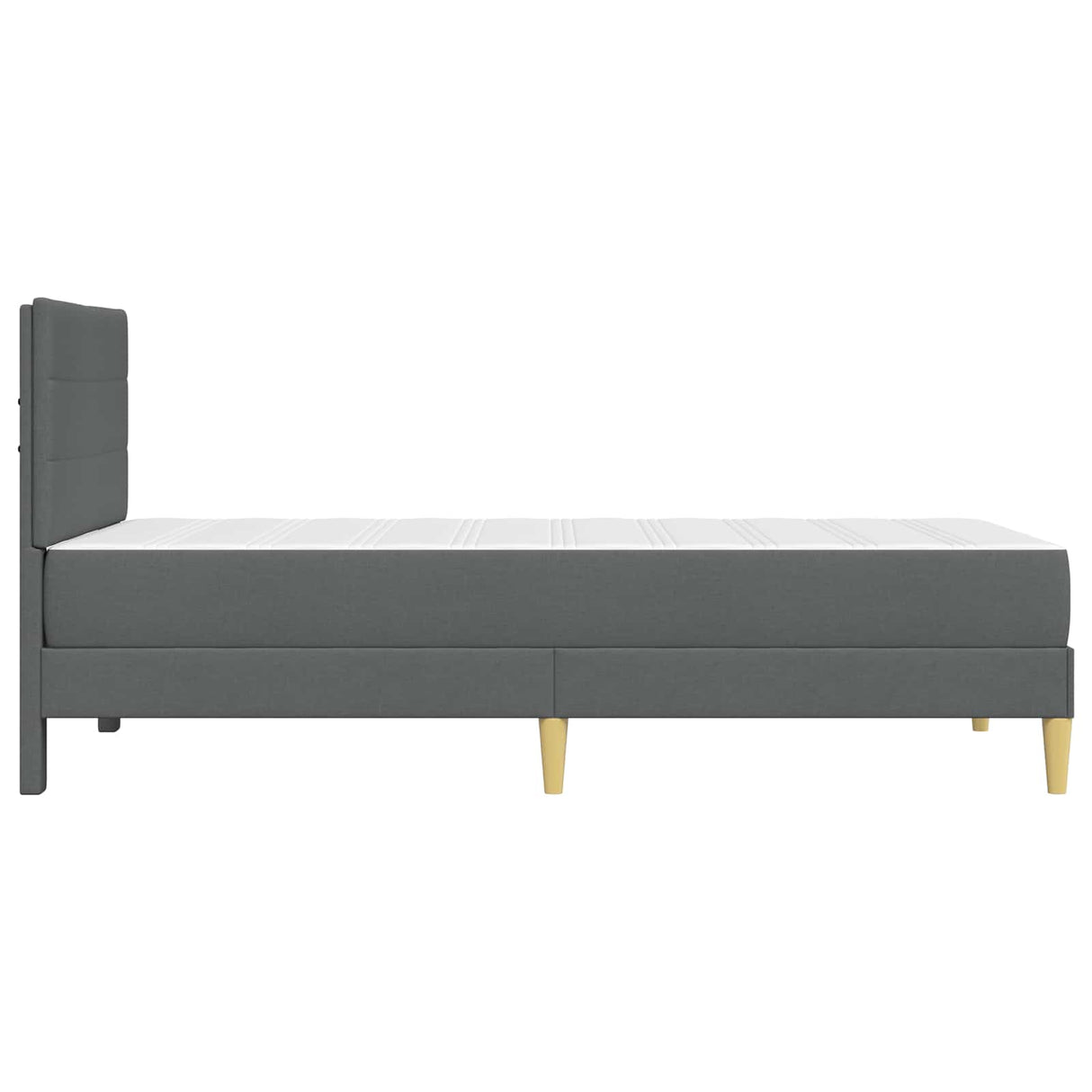 Bed Frame with Mattress Dark Grey 107 x 203 cm Fabric