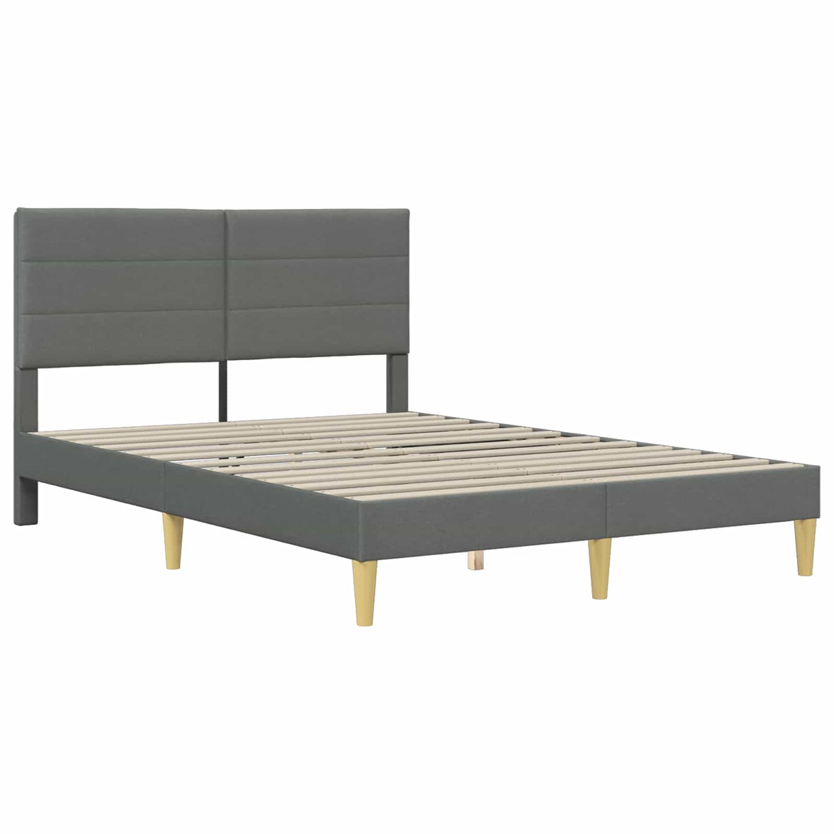 Bed Frame with Mattress 2 pcs Dark Grey 137 x 190 cm Fabric