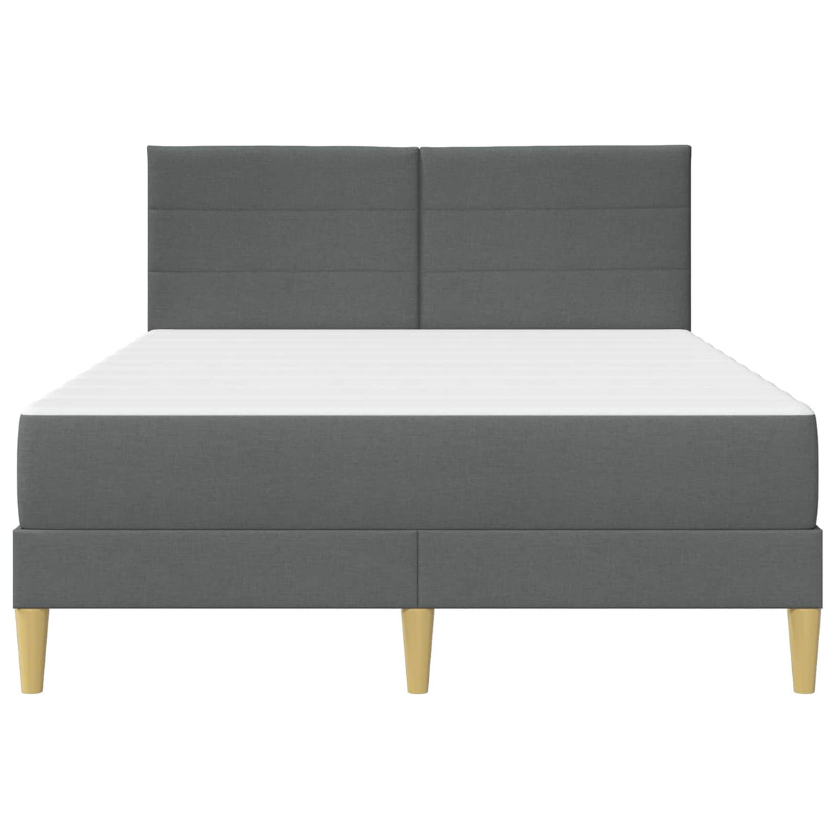 Bed Frame with Mattress 2 pcs Dark Grey 137 x 190 cm Fabric
