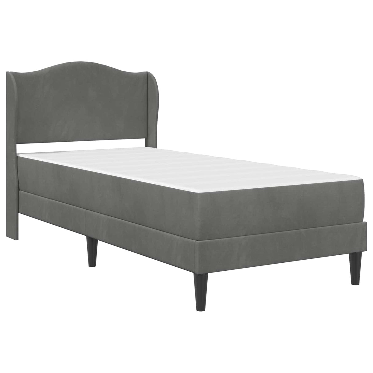 Bed Frame with Headboard Dark Grey 90 x 190 cm Velvet