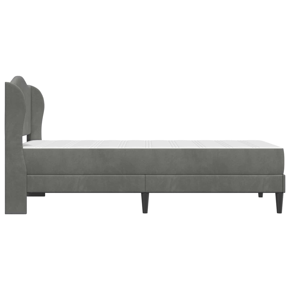 Bed Frame with Headboard Dark Grey 90 x 190 cm Velvet