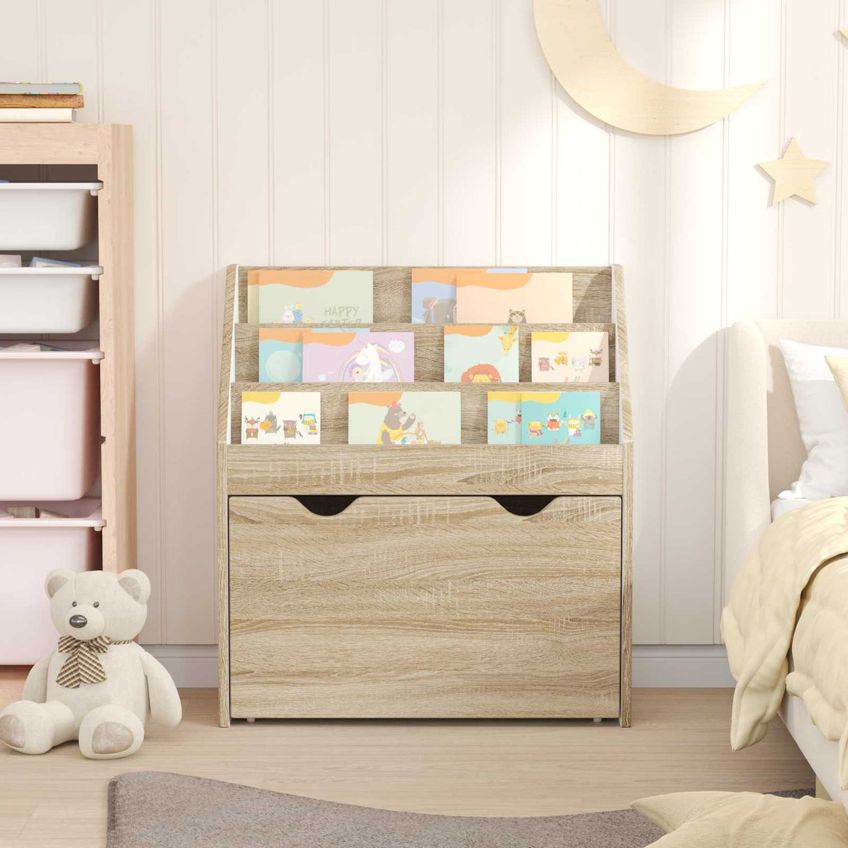 Kids Bookshelf Sonoma Oak 60 x 29.5 x 69 cm Engineered Wood