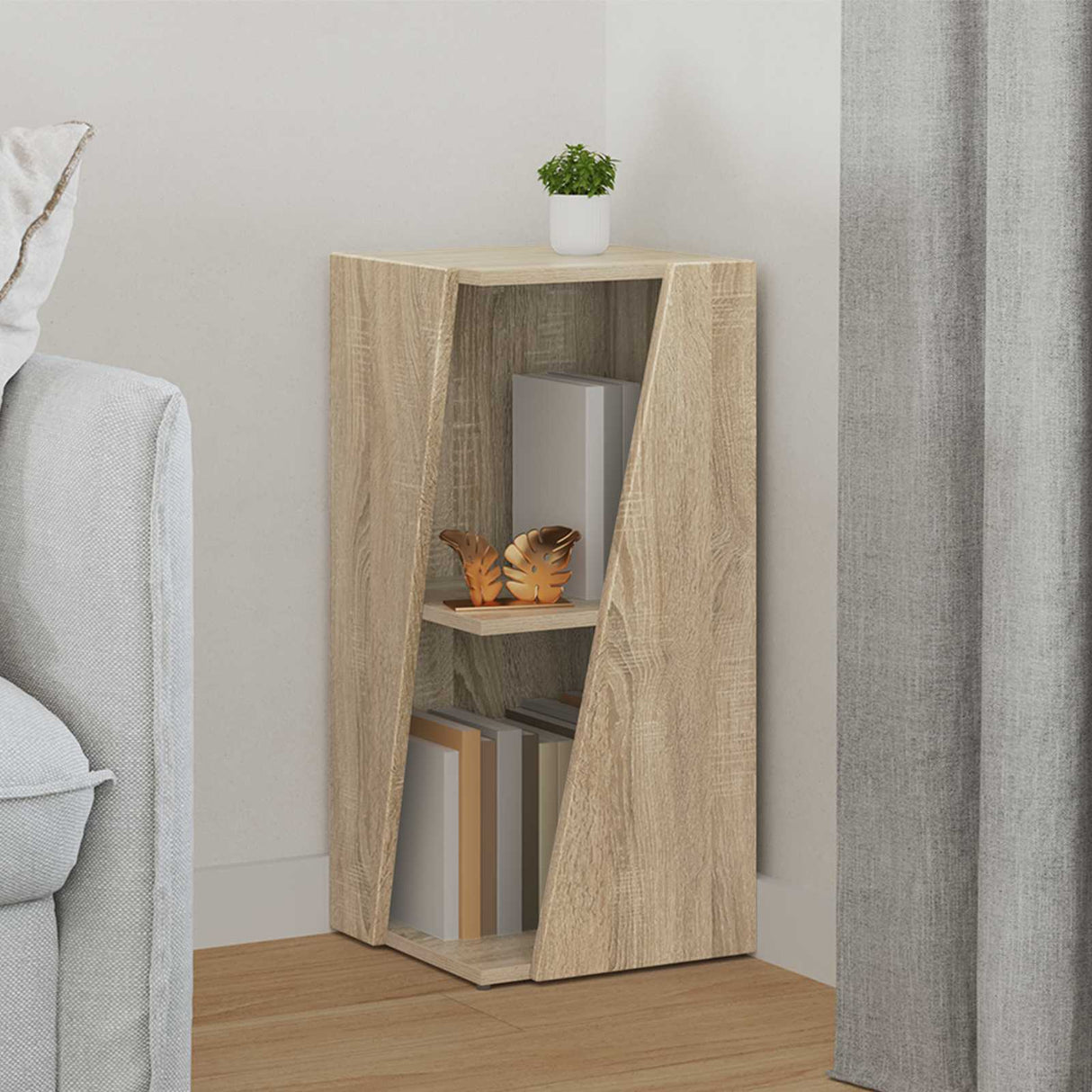 Side Shelf Sonoma Oak 33 x 32 x 70.5 cm Engineered Wood