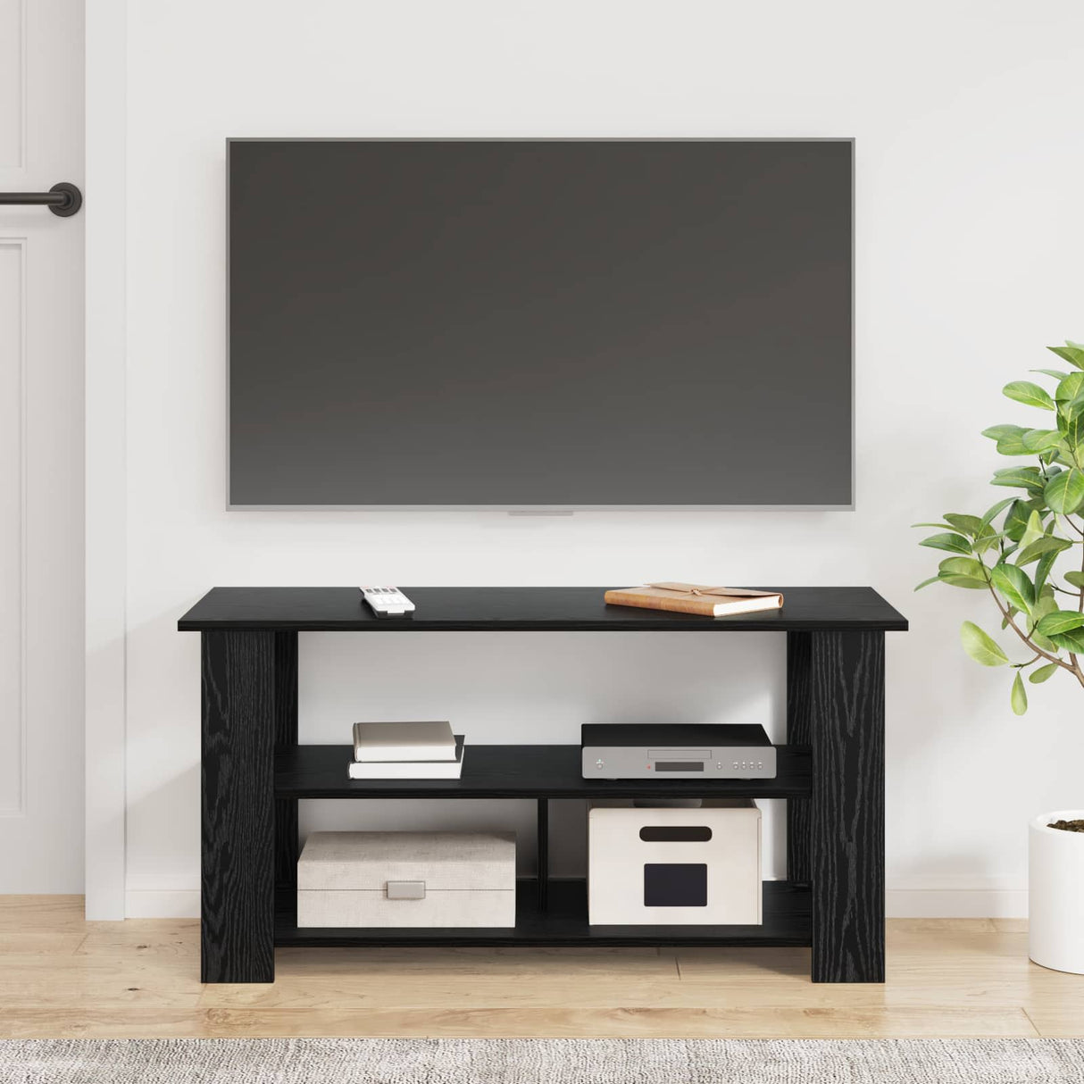 TV stand Black Oak 100 x 40 x 50 cm