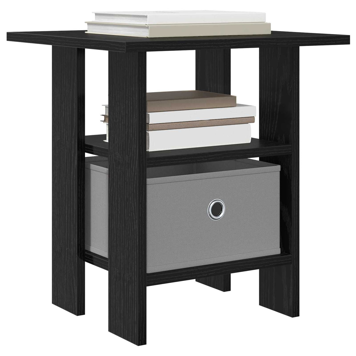 Bedside Table 2 pcs Black Oak 41 x 40 x 45 cm Engineered Wood