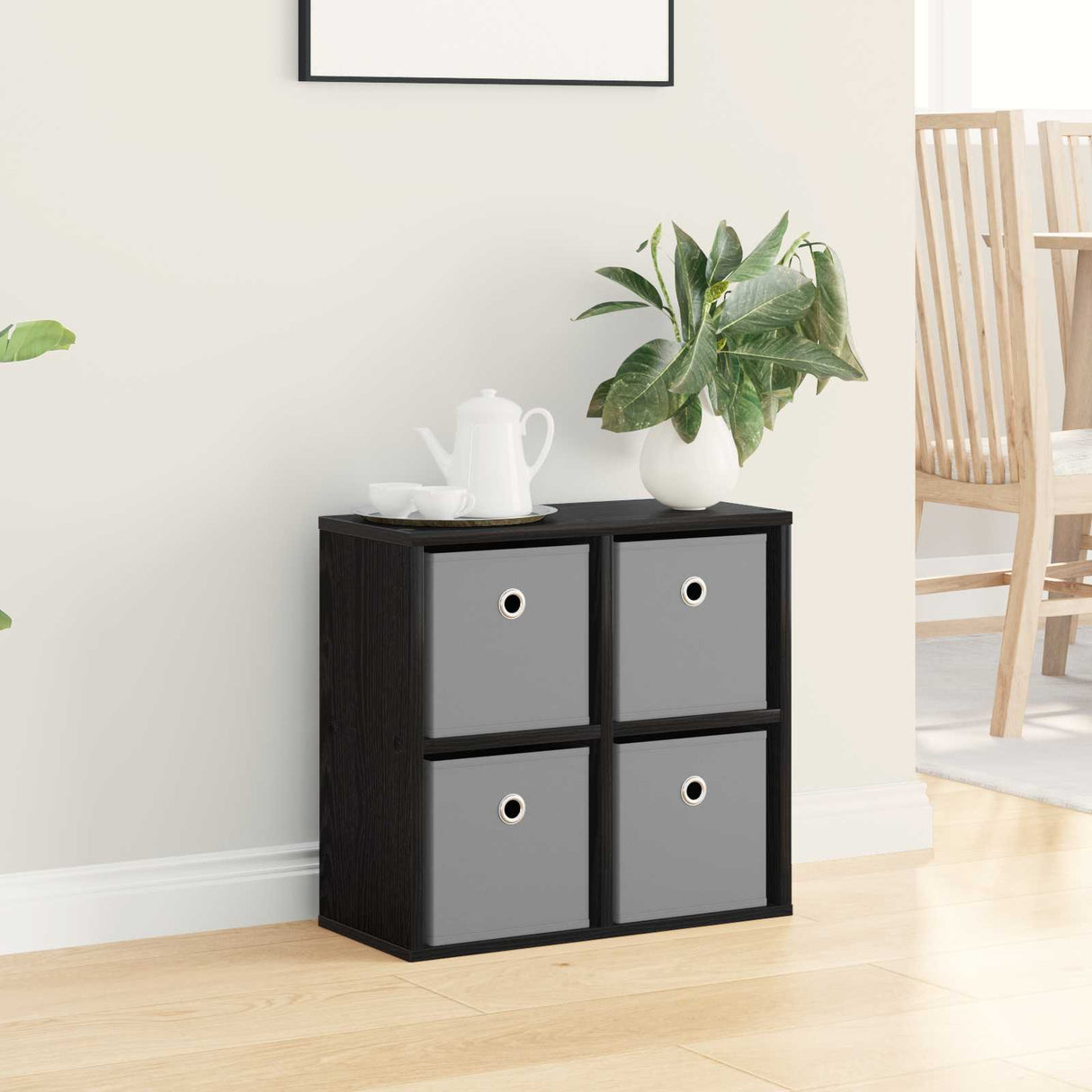 Sideboard with Drawer Black Oak 49.5 x 22 x 47 cm