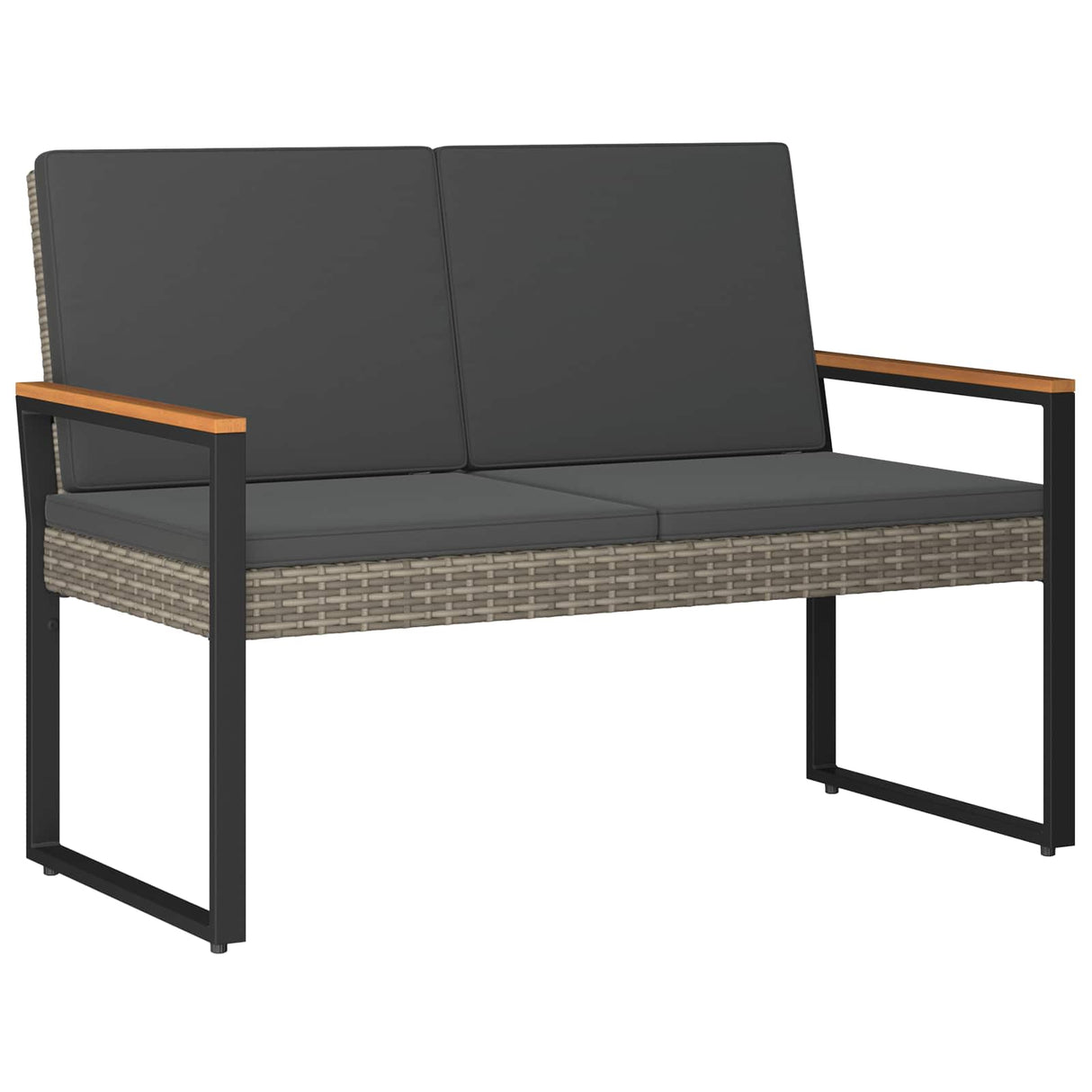 Outdoor Bench Grey and Dark Grey 107 x 61 x 80 cm Poly Rattan