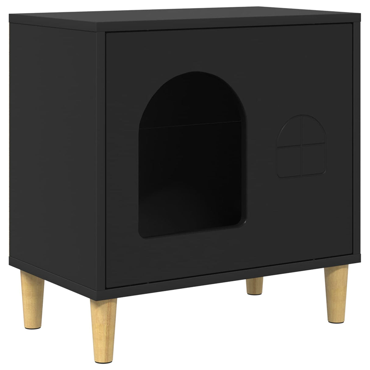 Cat House Black 51 x 30 x 52 cm Engineered Wood