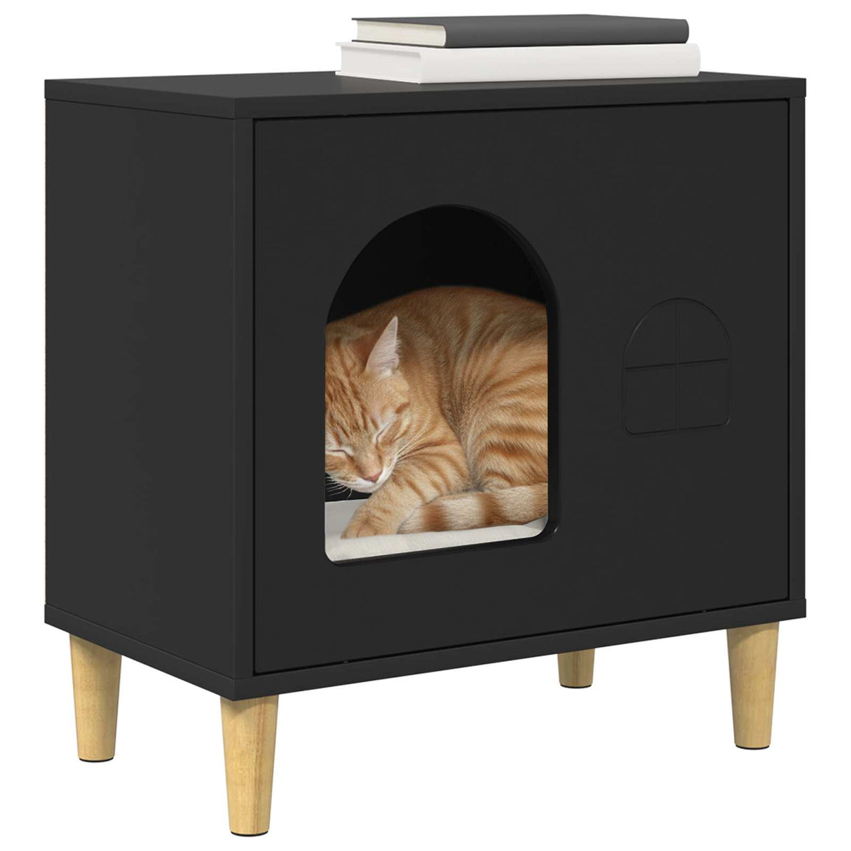 Cat House Black 51 x 30 x 52 cm Engineered Wood