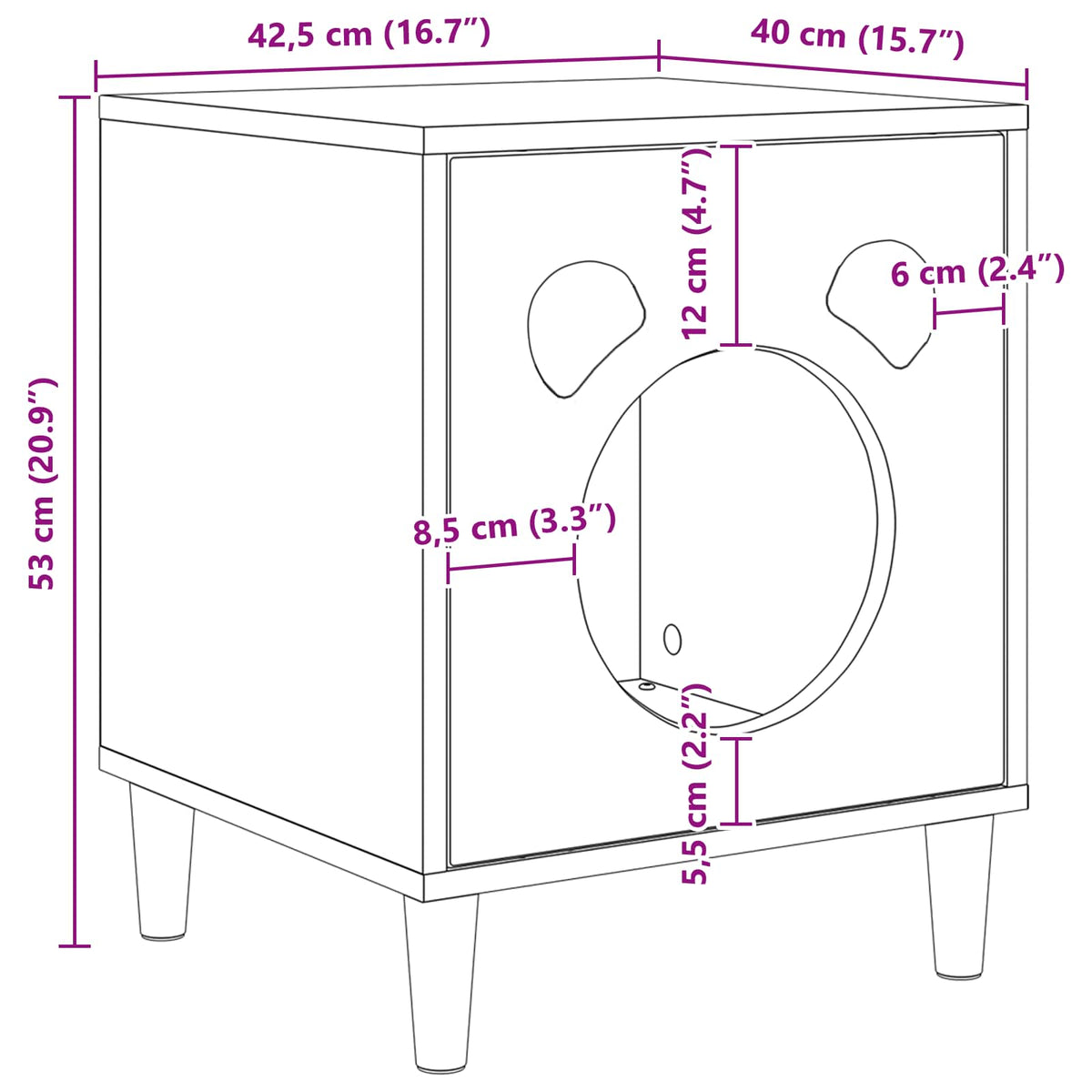 Cat House White 42.5 x 40 x 53 cm Engineered Wood
