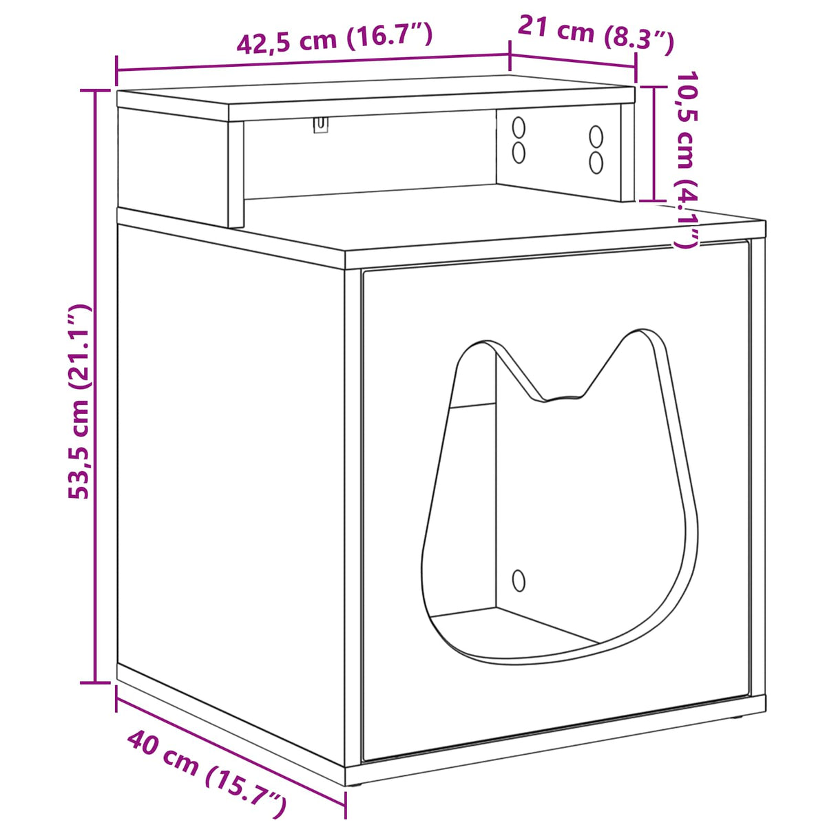 Cat House White 42.5 x 40 x 53.5 cm Engineered Wood