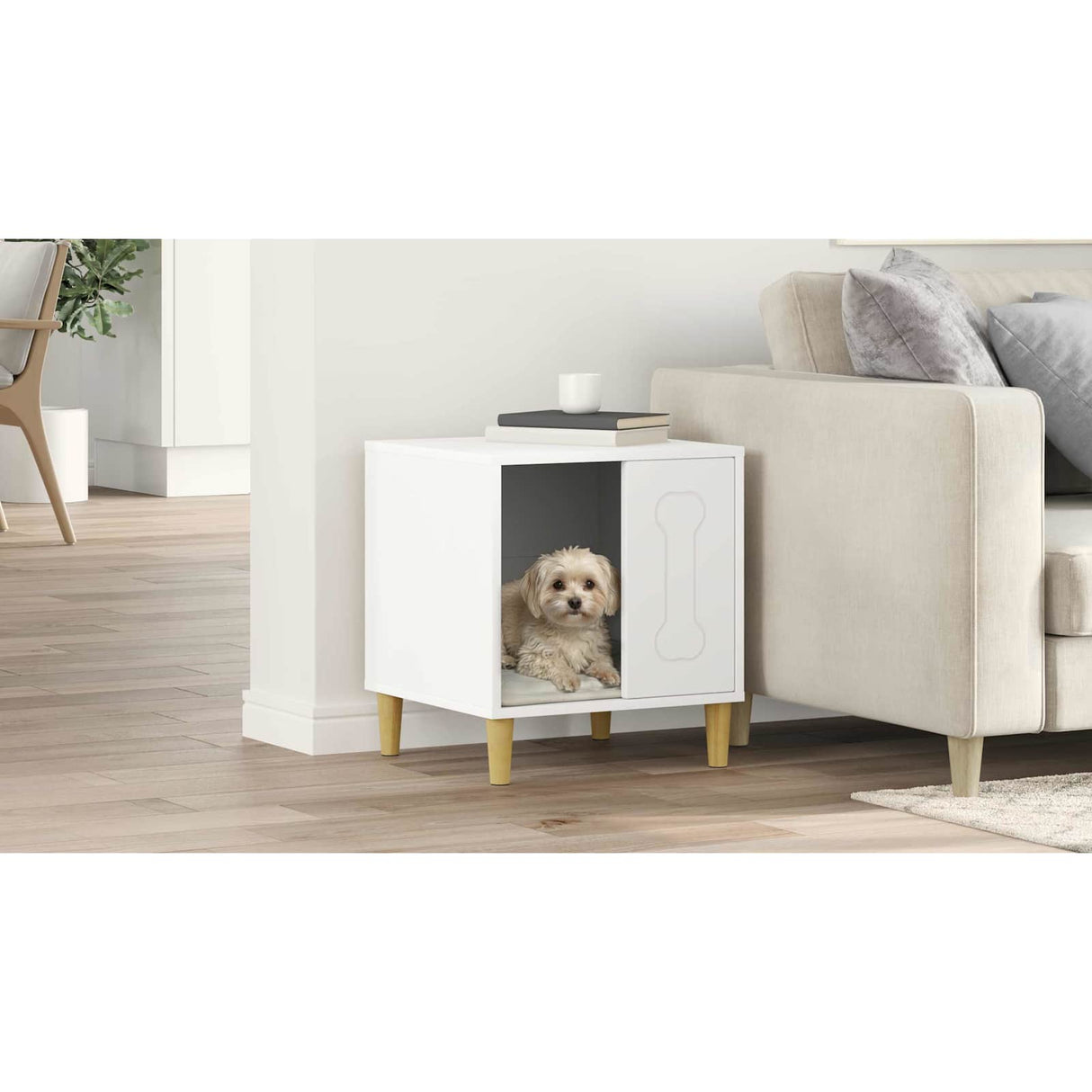 Dog House White 44 x 42 x 49 cm Engineered Wood