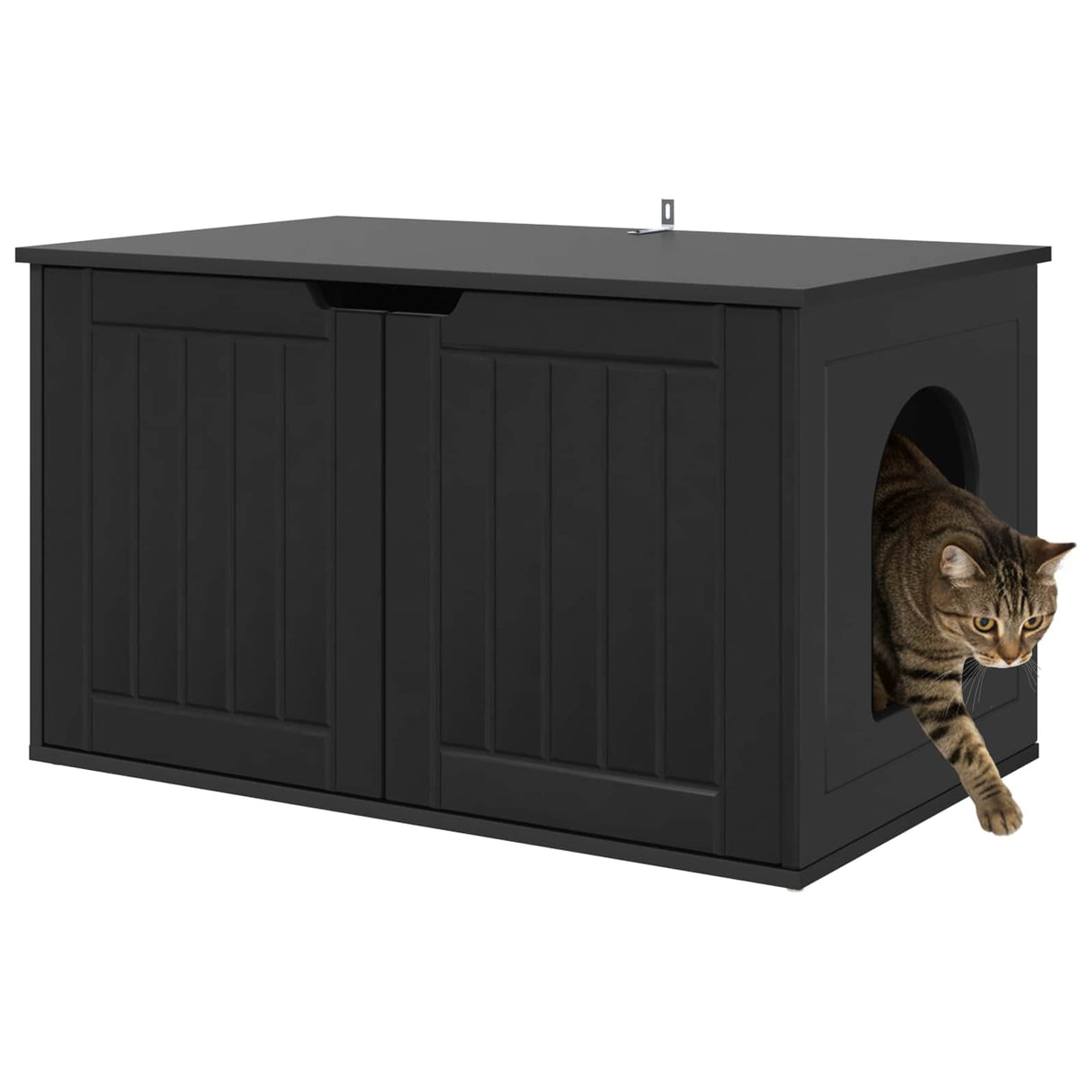 Cat House Black 85 x 55 x 50.5 cm Engineered Wood