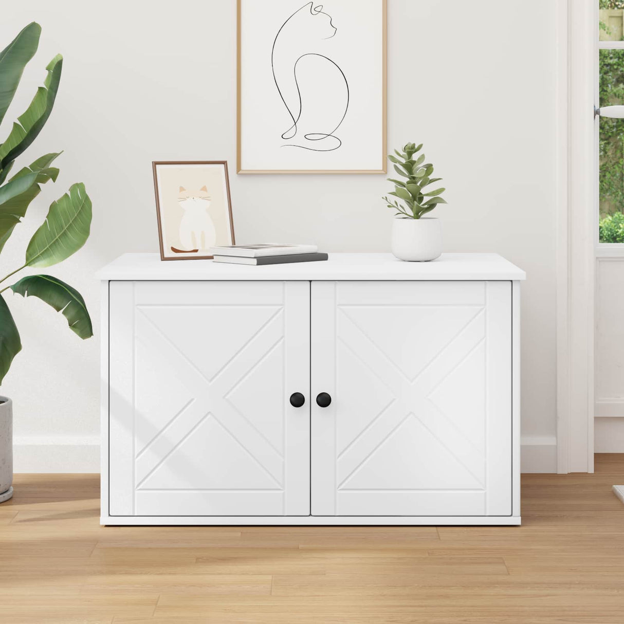 Cat House White 85 x 55 x 50.5 cm Engineered Wood