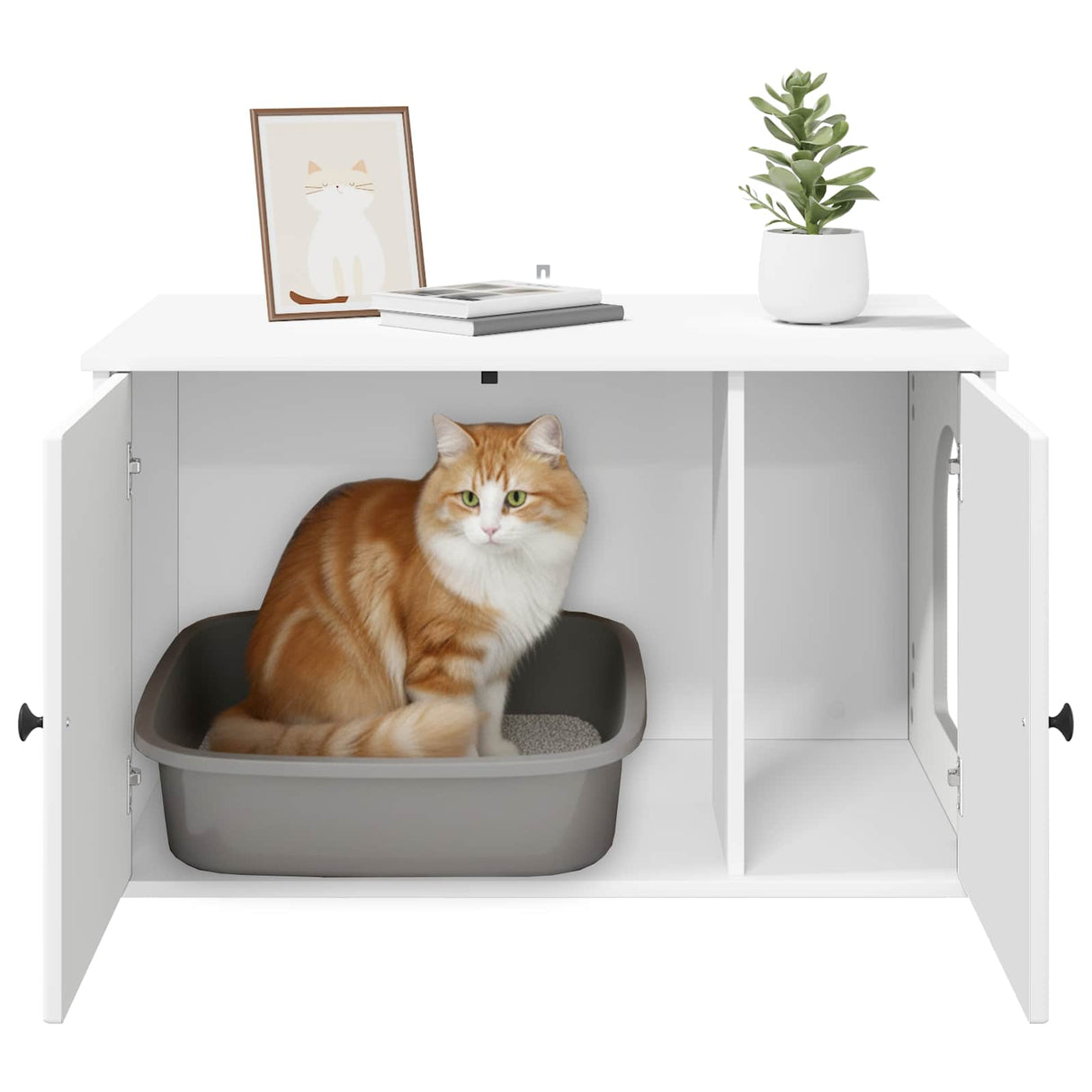 Cat House White 85 x 55 x 50.5 cm Engineered Wood