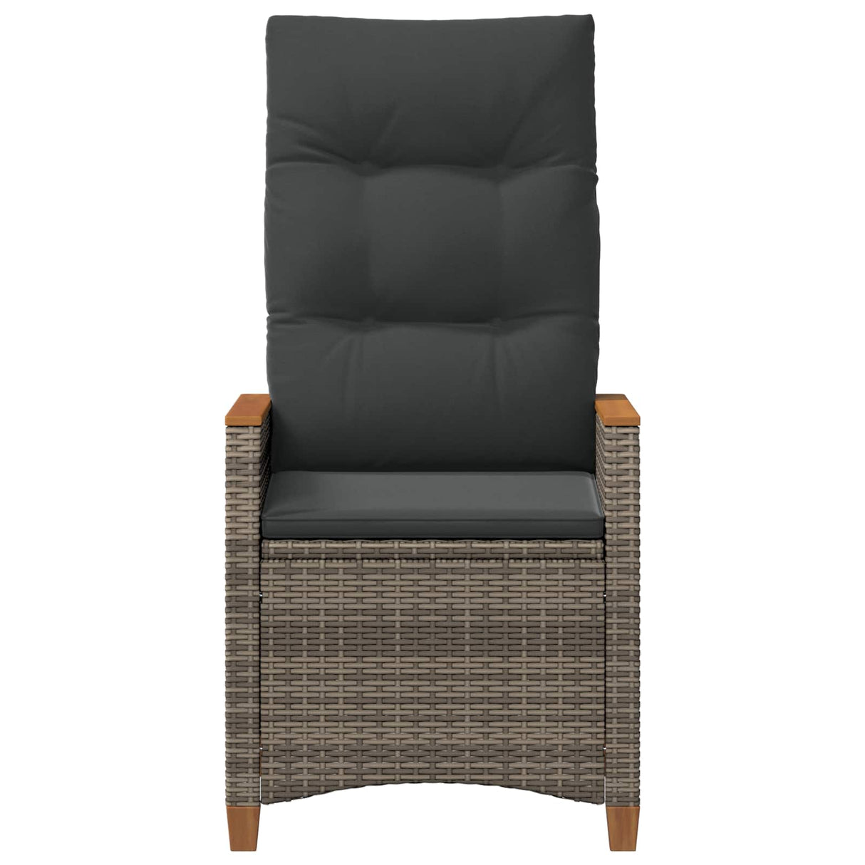 Reclining Garden Chair Grey and Dark Grey 64 x 57.5 x 112 cm