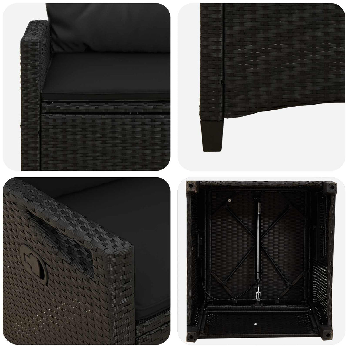 Garden Chair 2 pcs Black 56 x 64 x 94 cm Steel and Polyester