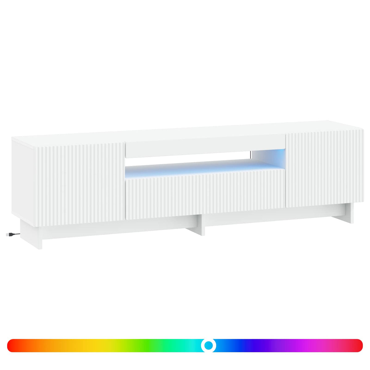 LED TV Cabinet EDE 153 x 35 x 43 cm White Engineered Wood