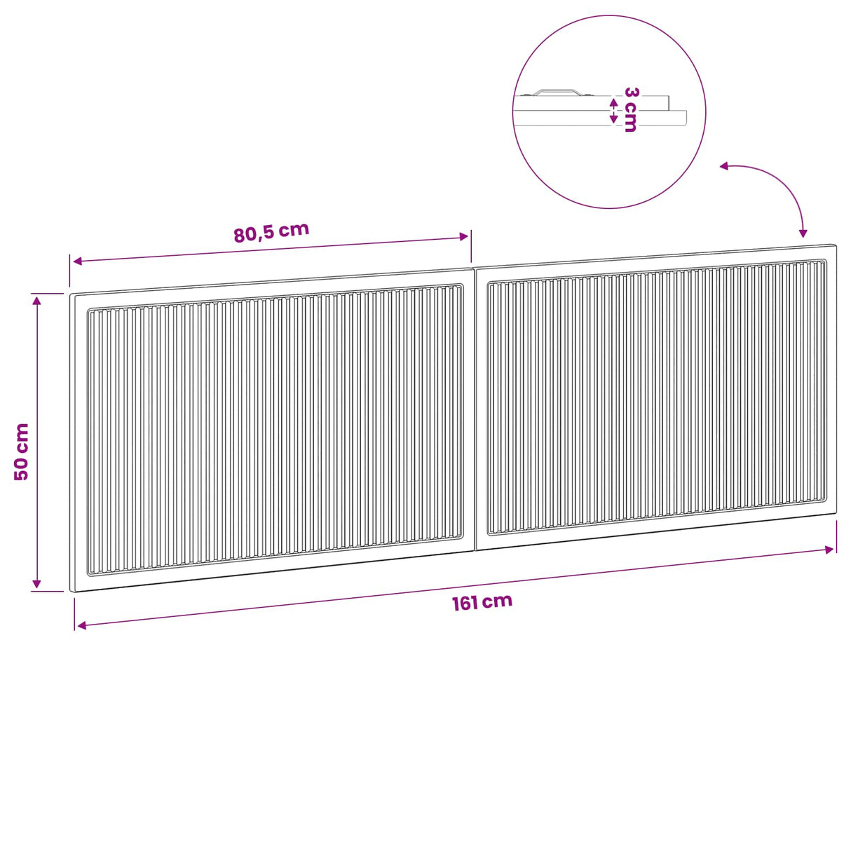 Wall-Mounted Headboard EDE Sonoma Oak Engineered Wood