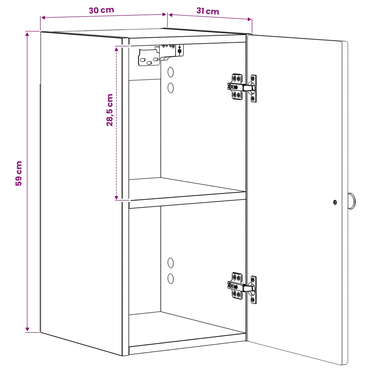 Bathroom Wall Cabinet ALKMAAR White 30 x 31 x 59 cm