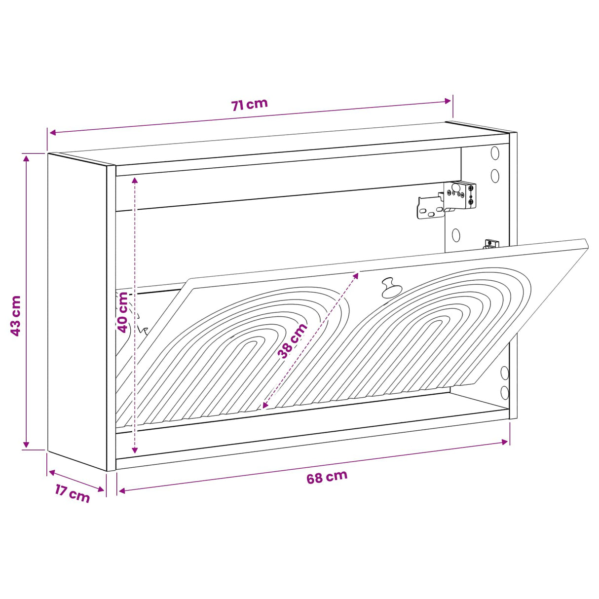 Wall-Mounted Shoe Cabinet ALKMAAR 71 x 17 x 43 cm White