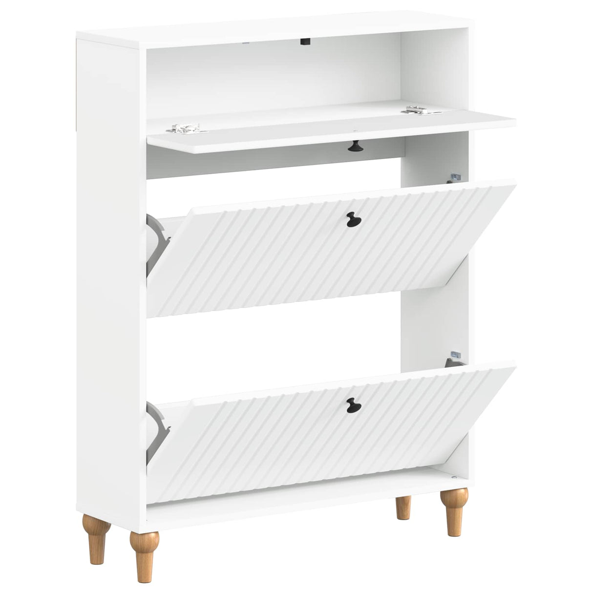 Shoe Cabinet ALKMAAR 78 x 24 x 103 cm Engineered Wood White
