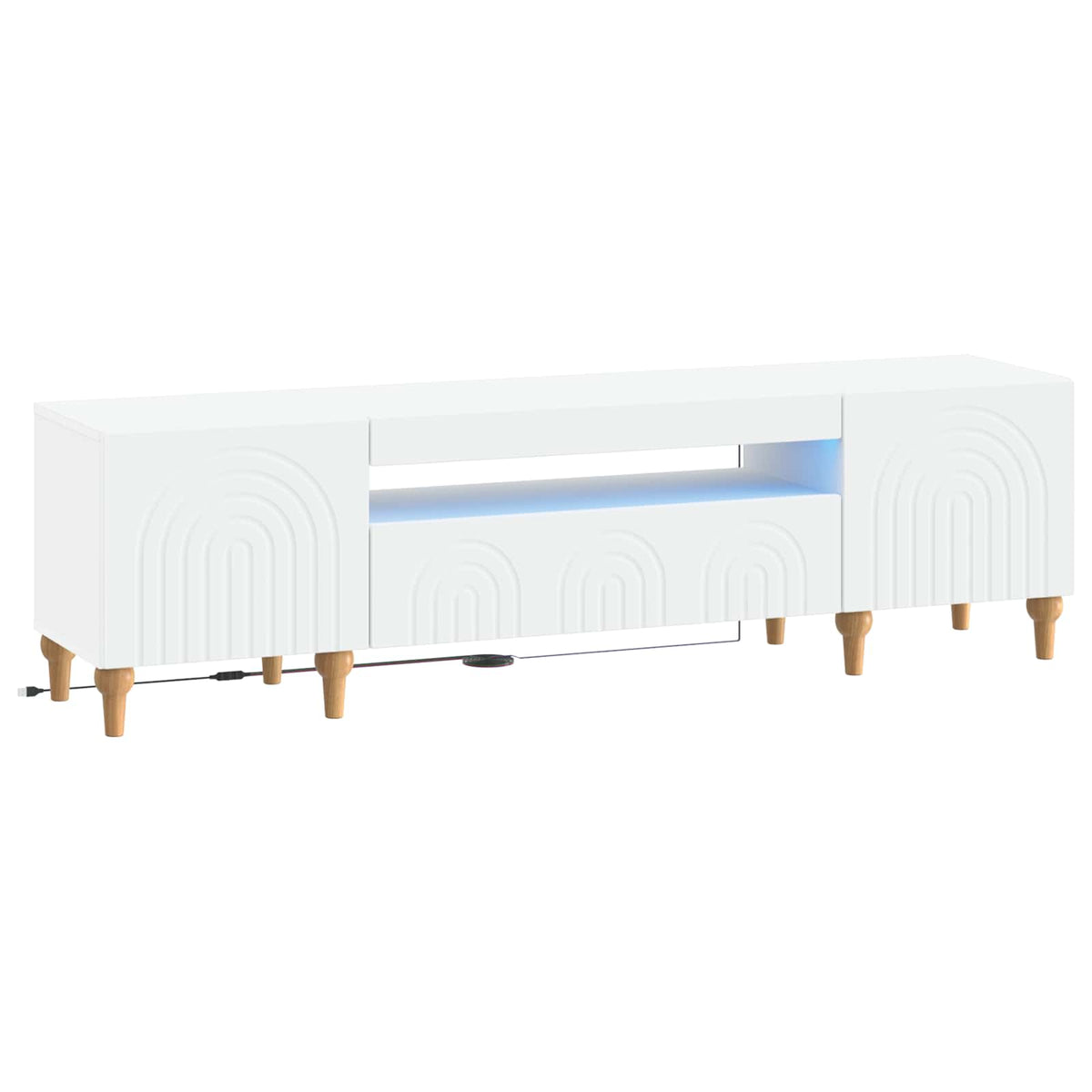 LED TV Cabinet ALKMAAR 153 x 35 x 43 cm White Engineered Wood