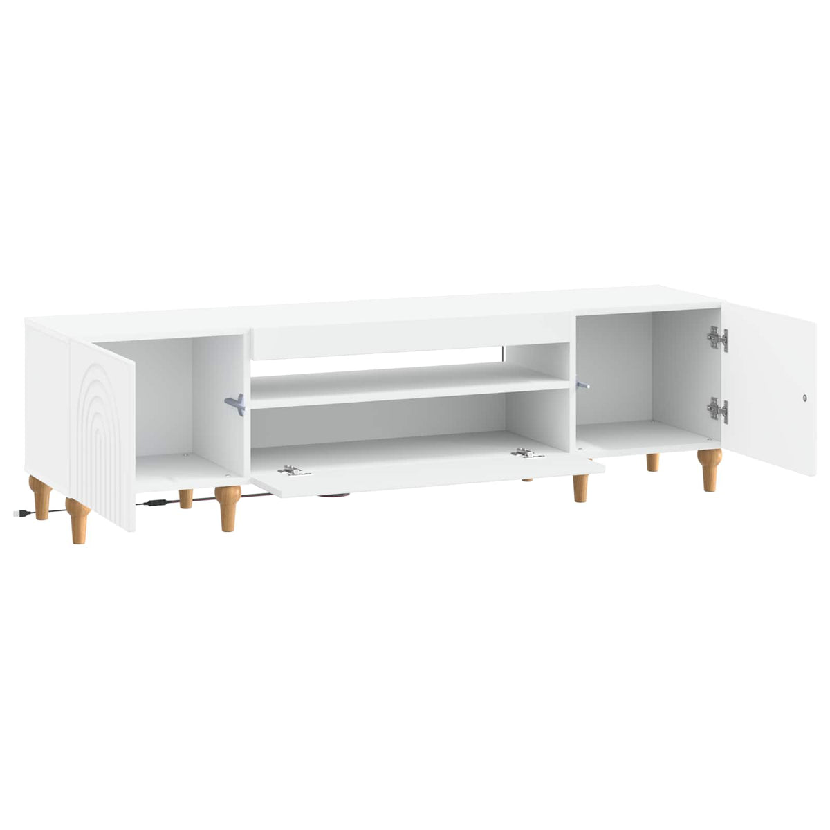 LED TV Cabinet ALKMAAR 153 x 35 x 43 cm White Engineered Wood