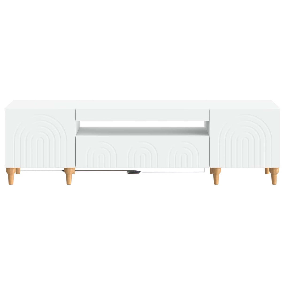 LED TV Cabinet ALKMAAR 153 x 35 x 43 cm White Engineered Wood