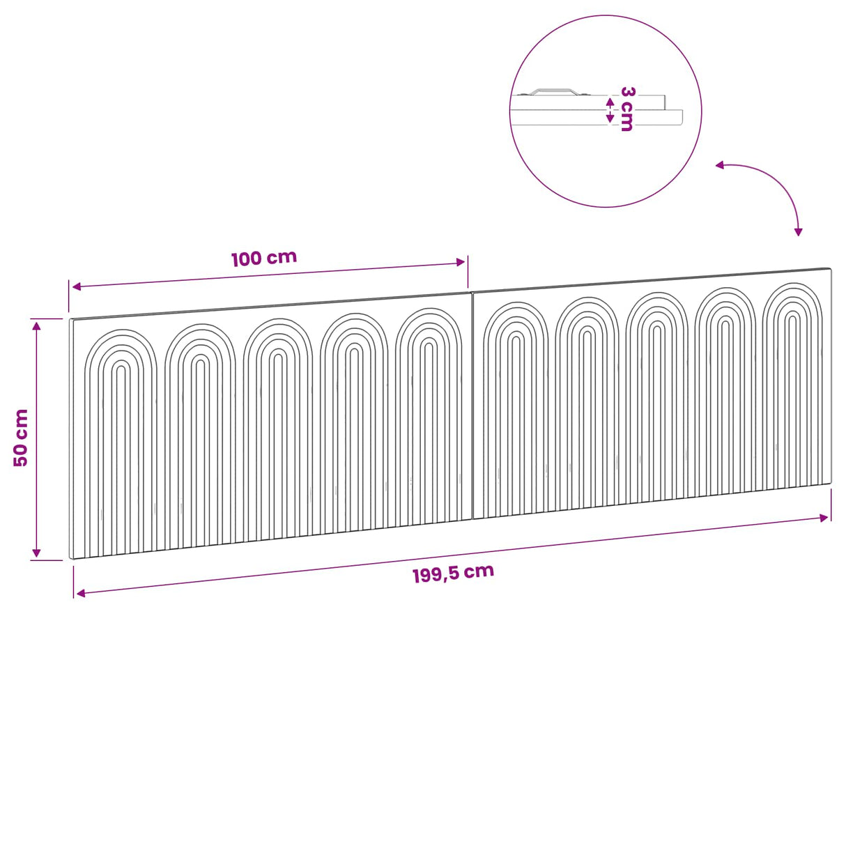 Wall-Mounted Headboard ALKMAAR Sonoma Oak Engineered Wood