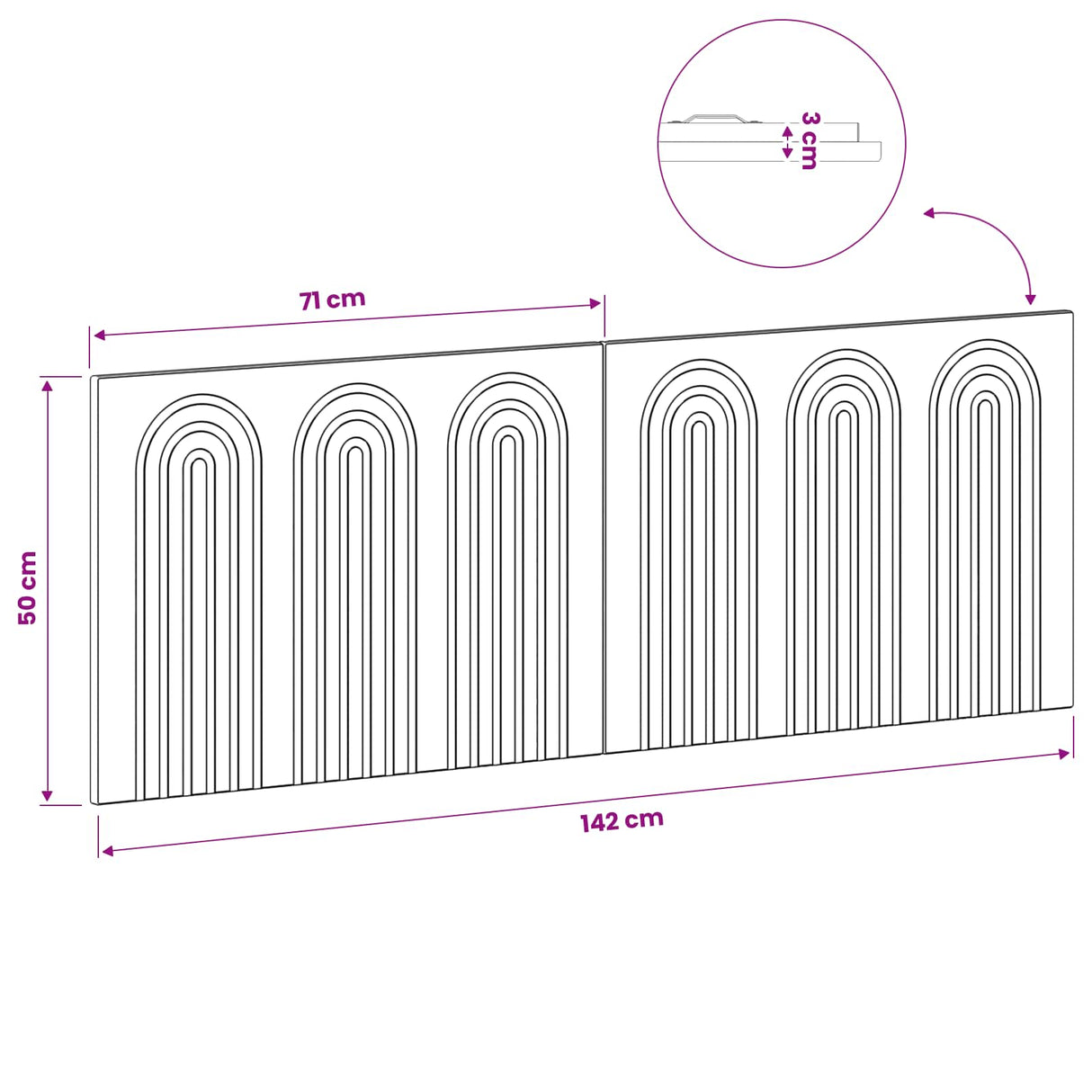 Wall-Mounted Headboard ALKMAAR Sonoma Oak Engineered Wood